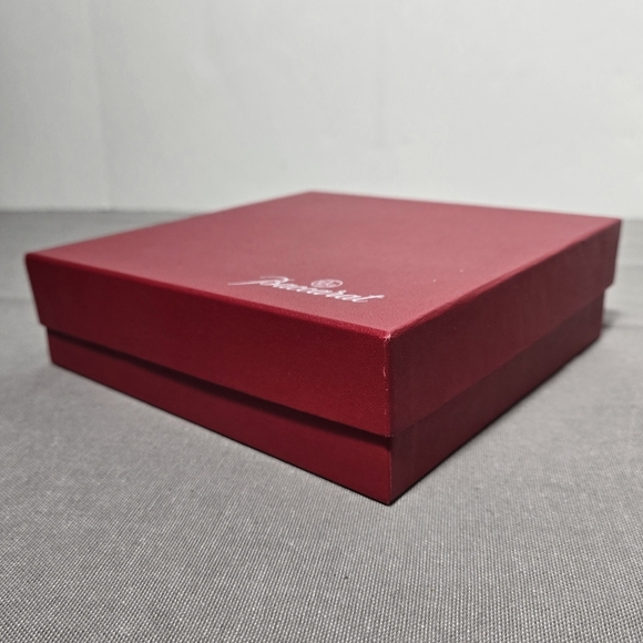 Baccarat Rosace Clear Crystal Glass Wine Bottle Decanter Coaster 5" w/ Box VTG - Picture 11 of 15